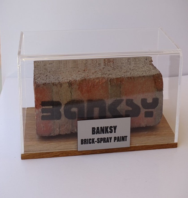 "Brick-Spray Paint" Banksy (attributed), front view