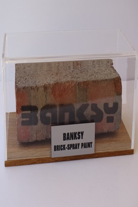 "Brick-Spray Paint" Banksy (attributed), full view