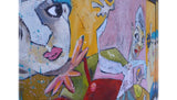 "Freaks" by Cécile Guicheteau — mixed media on cardboard, texture detail