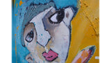 "Freaks" by Cécile Guicheteau — mixed media on cardboard, corner detail