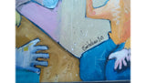"Freaks" by Cécile Guicheteau — mixed media on cardboard, full view alternate angle