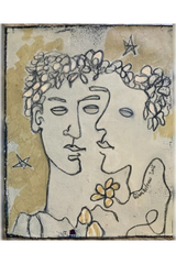 "Gustave" by Cécile Guicheteau — acrylic and graphite on canvas, full view
