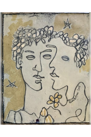 "Gustave" by Cécile Guicheteau — acrylic and graphite on canvas, full view
