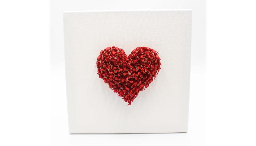 "Heart" by Alessandro Padovan — 3D screw art, detail view
