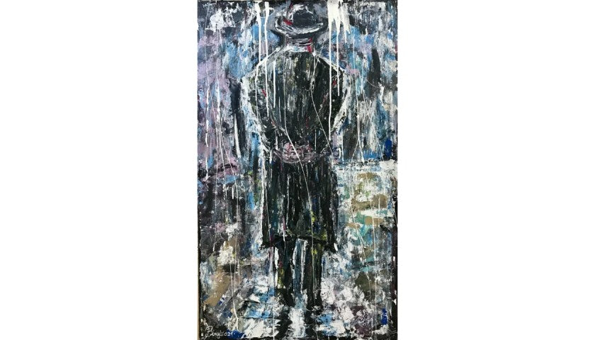 "Infinity" by Biagio Occhipinti — acrylic and enamel on plywood, detail view