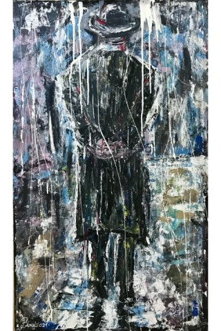 "Infinity" by Biagio Occhipinti — acrylic and enamel on plywood, full view