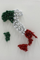 "Italy" by Alessandro Padovan — 3D screw art with painted soldiers, full view