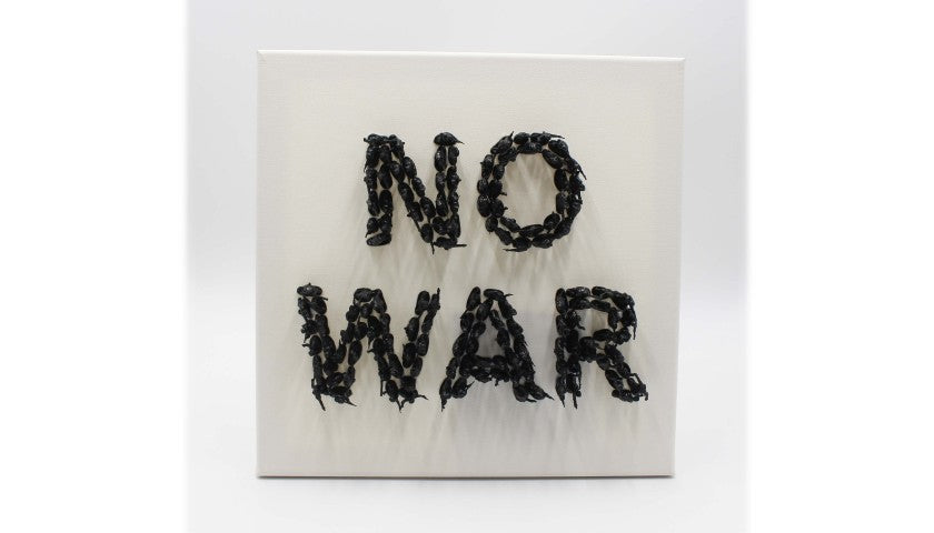 "No War" by Alessandro Padovan — 3D screw art, detail view