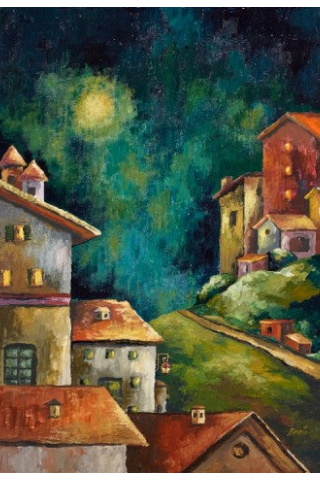 "Notturno" by Marco Denti — oil on hardboard, full view