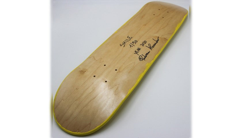 "Smile (Skateboard)" by Alessandro Padovan, close-up of screw detail