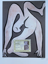 "The Acrobat" lithograph by Pablo Picasso — detail view