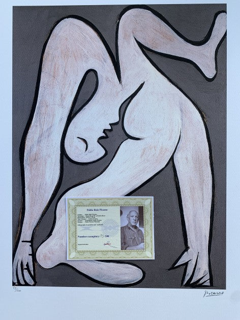 "The Acrobat" lithograph by Pablo Picasso — detail view