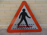 Detail of the stencil work on "Walking", attributed to Banksy