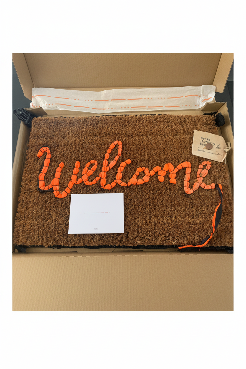 "Welcome Mat" by Banksy, numbered 588/1000, front view