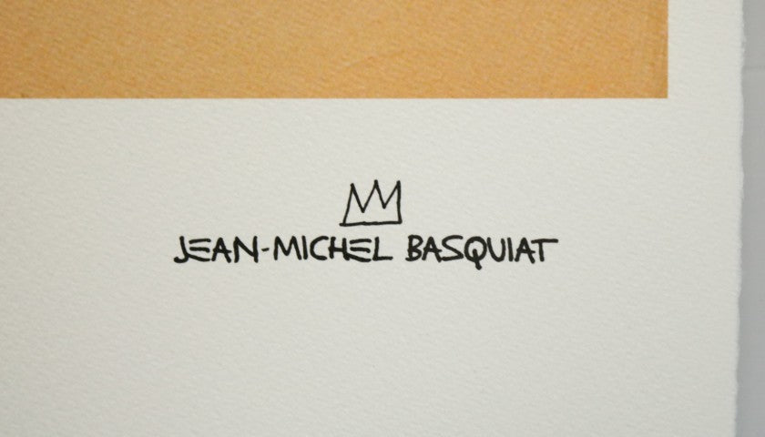Basquiat signed lithograph — signature detail