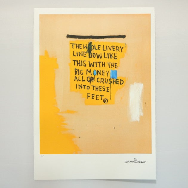 Basquiat signed lithograph — detail view