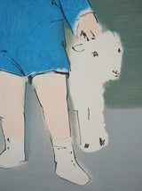 "Child with a Lamb" lithograph by Picasso — corner detail