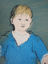 "Child with a Lamb" lithograph by Picasso — border detail