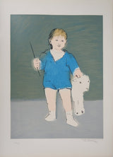 "Child with a Lamb" lithograph by Picasso — detail view