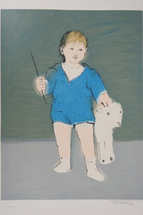 "Child with a Lamb" lithograph by Picasso — full view