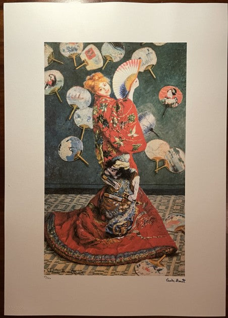Claude Monet signed lithograph — detail view