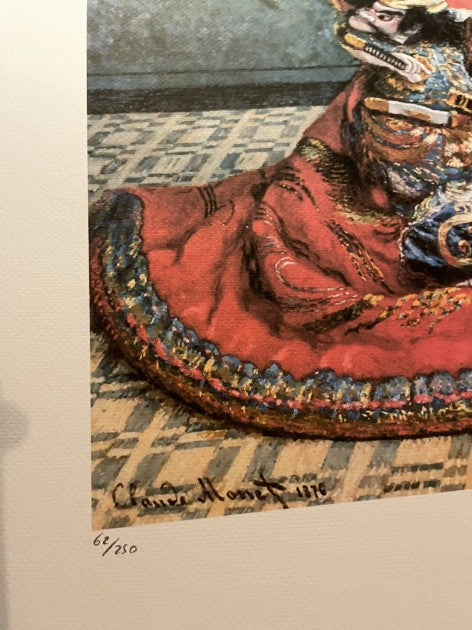 Claude Monet signed lithograph — signature detail