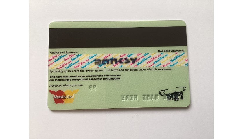 Banksy stamp on the reverse of D*Face's "American Depress" screenprint
