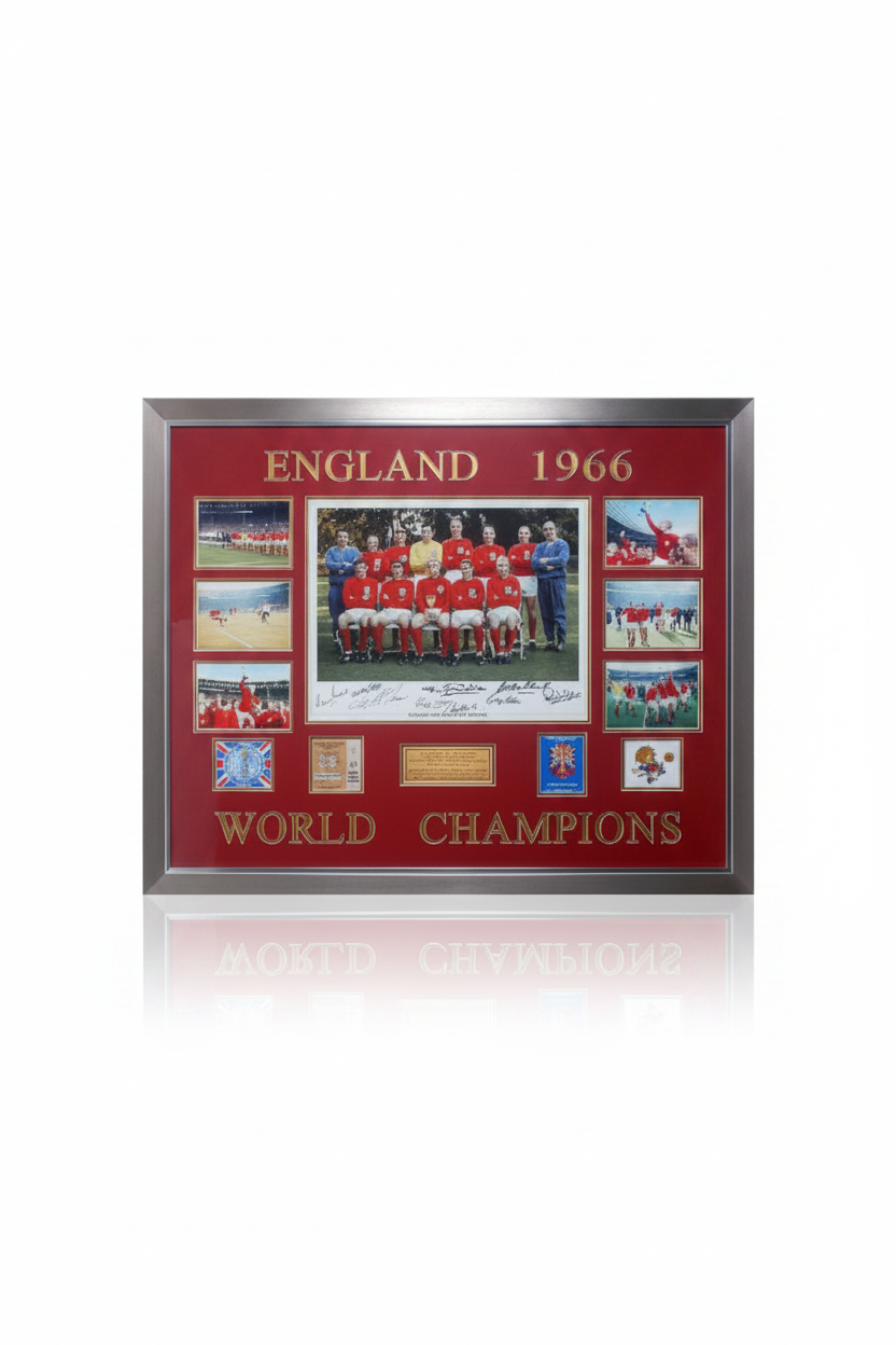 England 1966 World Cup presentation, hand-signed by 9 winners