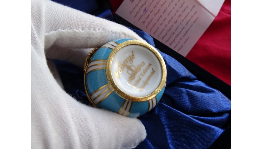 Fabergé Imperial Collection egg shown with certificate of authenticity