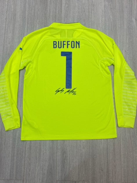 Gianluigi Buffon Signed Italy Shirt 2015, collar detail