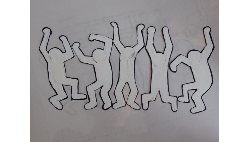 Keith Haring animation cel — edge detail