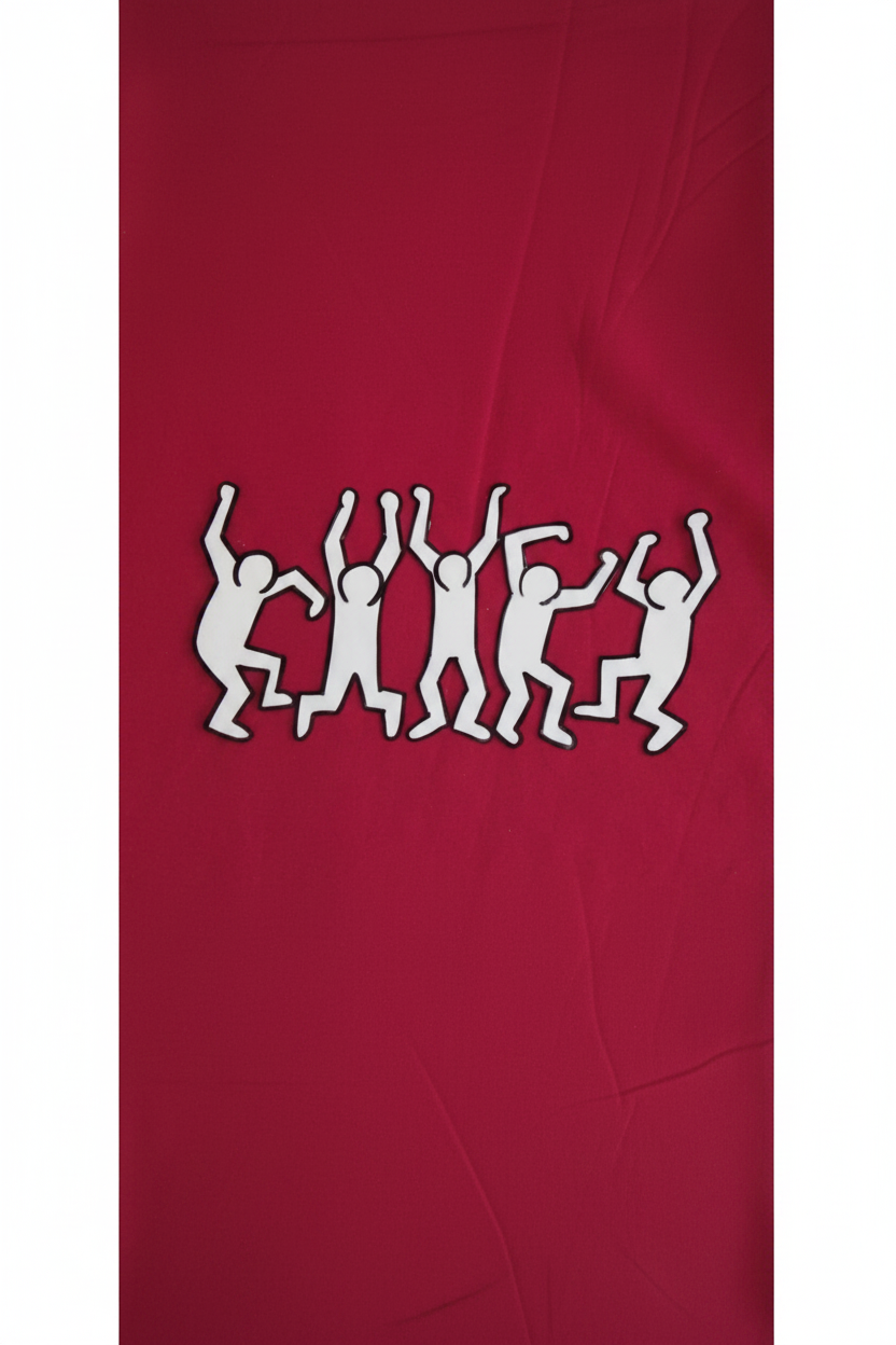 Keith Haring hand-painted animation cel — full view