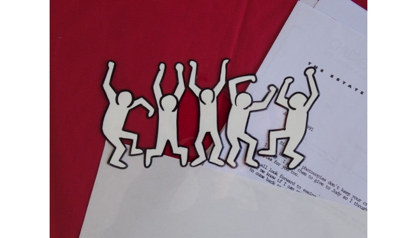 Keith Haring animation cel — figure detail