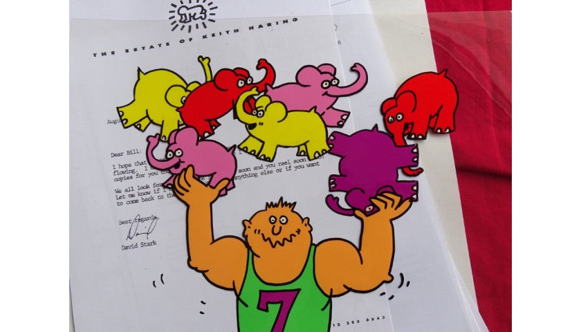 Keith Haring animation cel — detail view