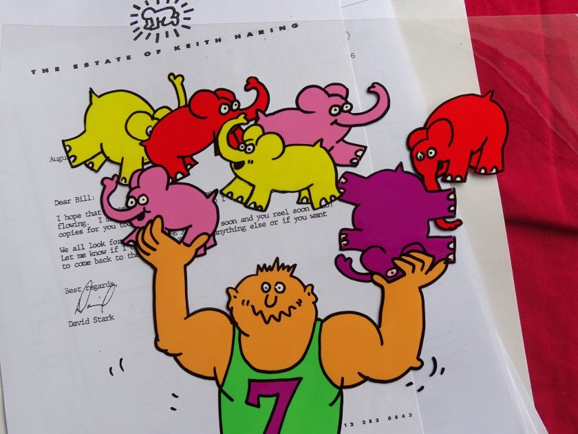Keith Haring animation cel — figure detail