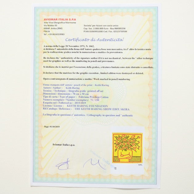 Keith Haring signed lithograph — numbering detail