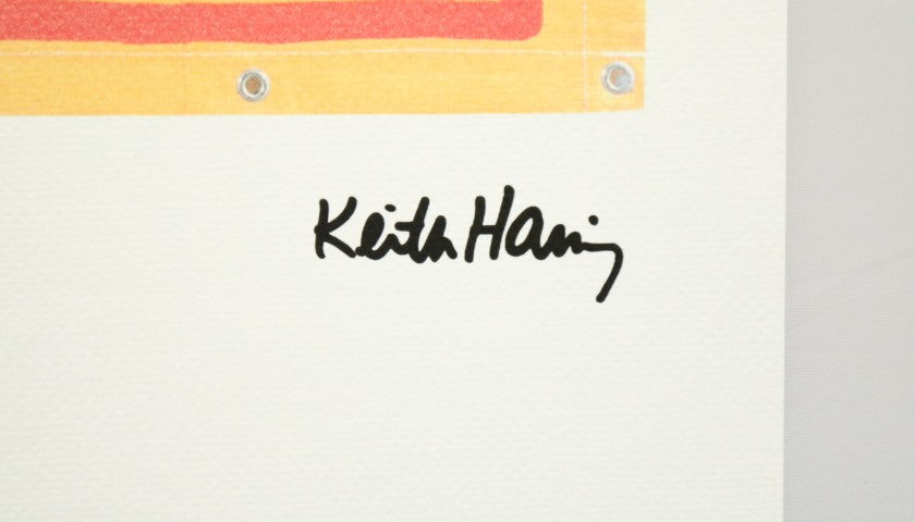 Keith Haring signed lithograph — signature detail