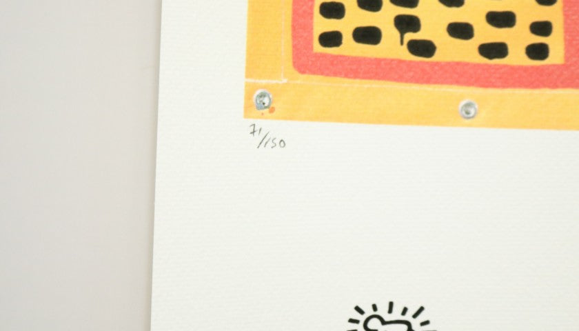 Keith Haring signed lithograph — reverse view