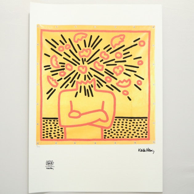 Keith Haring signed lithograph — detail view