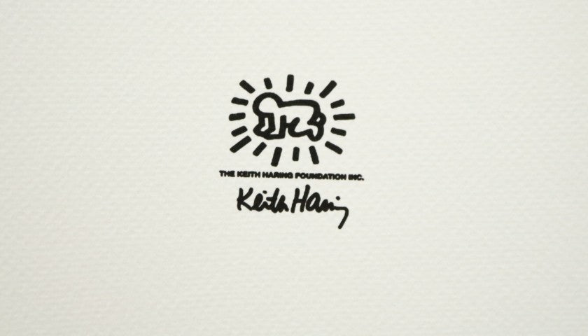 Keith Haring signed lithograph — signature detail