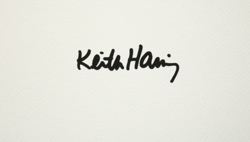 Keith Haring signed lithograph — signature detail