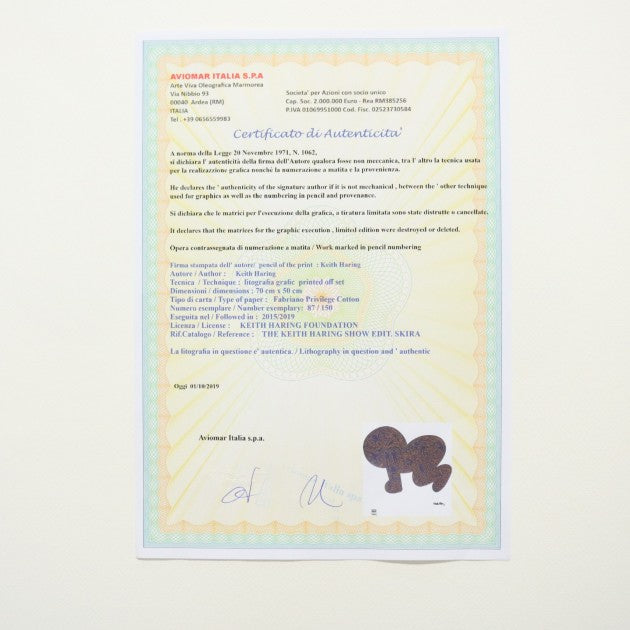 Keith Haring signed lithograph — numbering detail