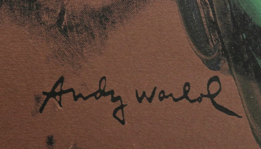 "Muhammad Ali" lithograph by Andy Warhol — paper detail