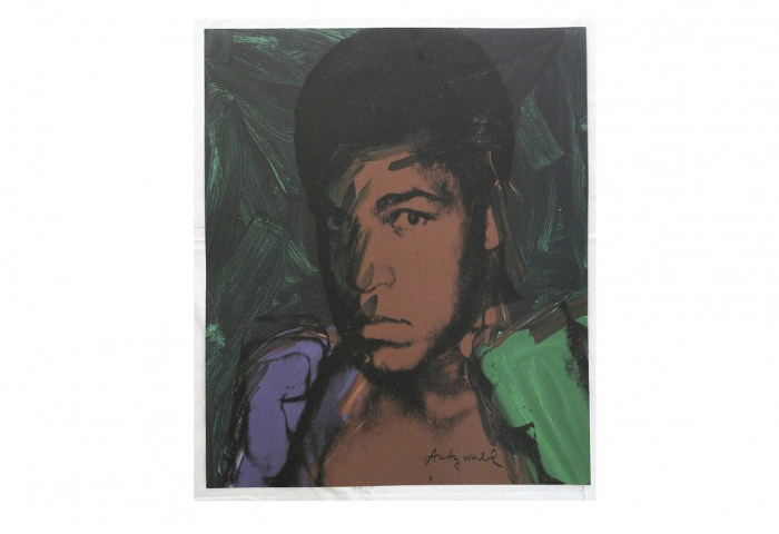 "Muhammad Ali" lithograph by Andy Warhol — detail view
