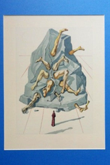 Original board by Salvador Dalì, "I simoniaci" Inferno Canto XIX, full view