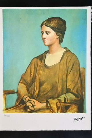 Pablo Picasso offset lithograph with dry stamp, full view