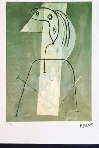 Pablo Picasso offset lithograph with dry stamp, full view
