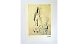 Pablo Picasso offset lithograph with dry stamp, detail of the printed signature bottom right