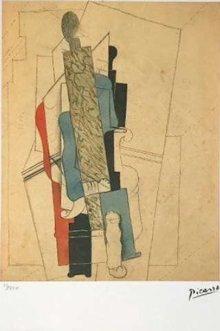 Pablo Picasso offset lithograph with dry stamp, full view