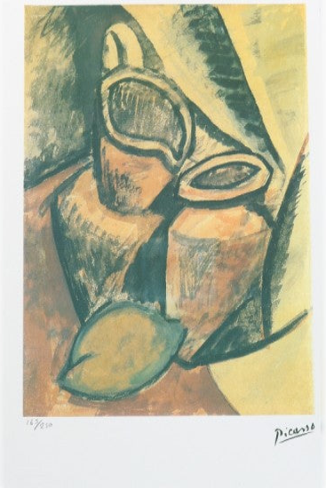 Pablo Picasso offset lithograph with dry stamp, full view